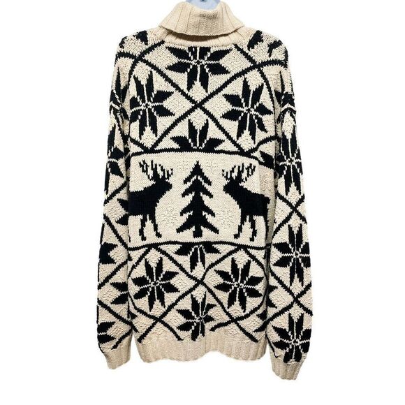 Vintage Nordic Fair Isle Ralph Lauren Novelty Turtleneck Hand Knit Sweater XL - Picture 3 of 8